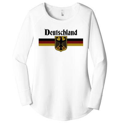 Deutschland Germany Flag Coat Of Arms Eagle Banner Women's Perfect Tri Tunic Long Sleeve Shirt