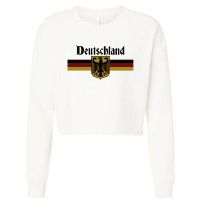 Deutschland Germany Flag Coat Of Arms Eagle Banner Cropped Pullover Crew