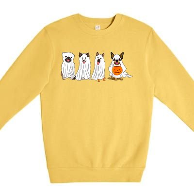 Dog Ghost Funny Halloween Mummy Dog Lover Matching Family Premium Crewneck Sweatshirt