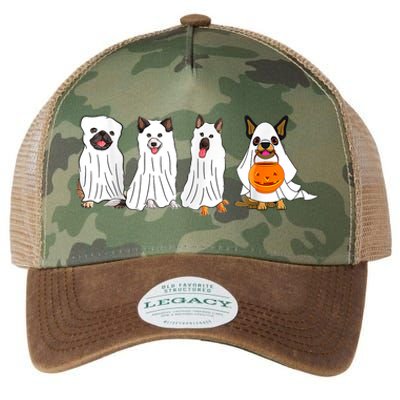 Dog Ghost Funny Halloween Mummy Dog Lover Matching Family Legacy Tie Dye Trucker Hat