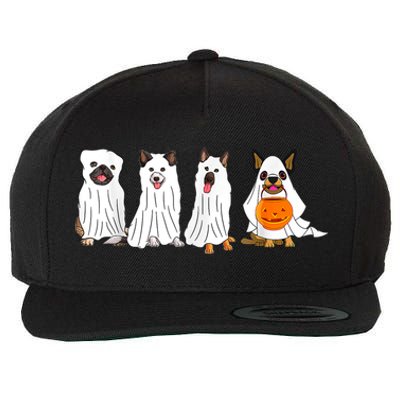 Dog Ghost Funny Halloween Mummy Dog Lover Matching Family Wool Snapback Cap