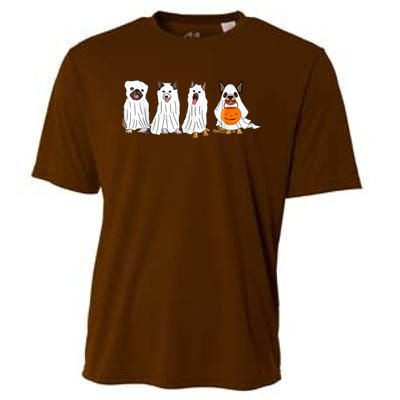 Dog Ghost Funny Halloween Mummy Dog Lover Matching Family Cooling Performance Crew T-Shirt