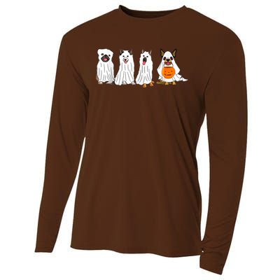 Dog Ghost Funny Halloween Mummy Dog Lover Matching Family Cooling Performance Long Sleeve Crew