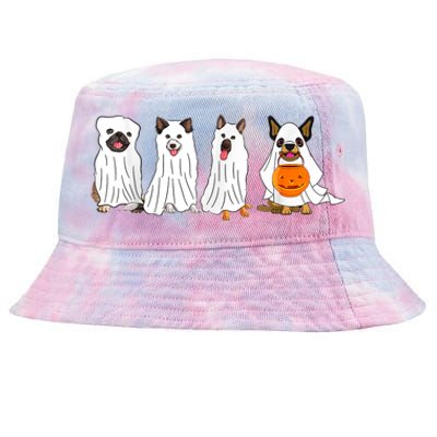 Dog Ghost Funny Halloween Mummy Dog Lover Matching Family Tie-Dyed Bucket Hat