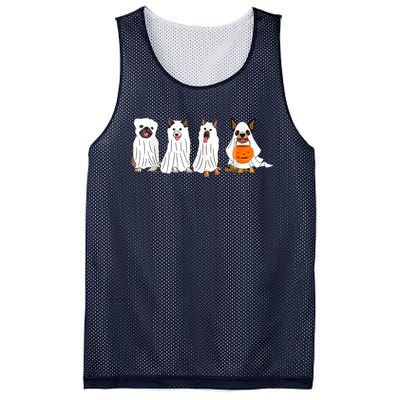 Dog Ghost Funny Halloween Mummy Dog Lover Matching Family Mesh Reversible Basketball Jersey Tank