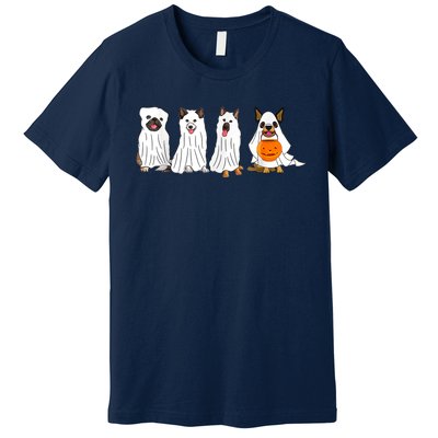 Dog Ghost Funny Halloween Mummy Dog Lover Matching Family Premium T-Shirt