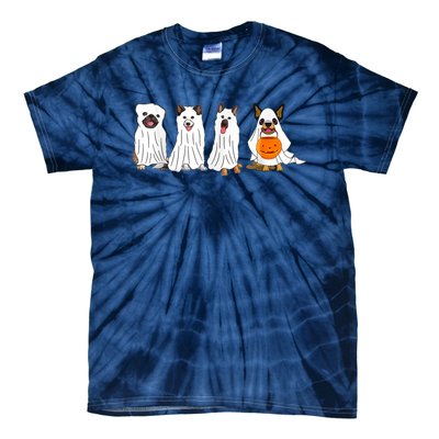 Dog Ghost Funny Halloween Mummy Dog Lover Matching Family Tie-Dye T-Shirt