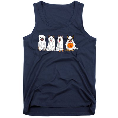 Dog Ghost Funny Halloween Mummy Dog Lover Matching Family Tank Top