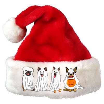 Dog Ghost Funny Halloween Mummy Dog Lover Matching Family Premium Christmas Santa Hat