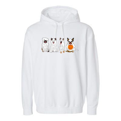 Dog Ghost Funny Halloween Mummy Dog Lover Matching Family Garment-Dyed Fleece Hoodie