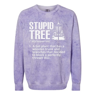 Disc Golf Funny Stupid Tree Disc Golf Player Team Colorblast Crewneck Sweatshirt