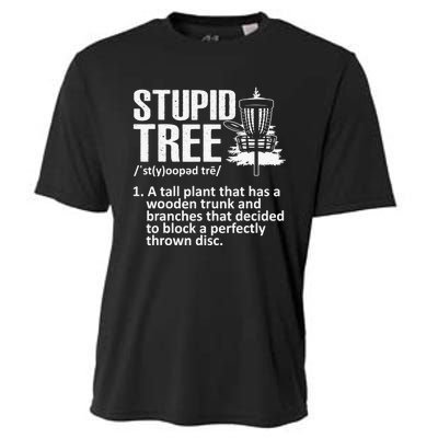 Disc Golf Funny Stupid Tree Disc Golf Player Team Cooling Performance Crew T-Shirt