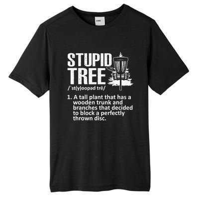 Disc Golf Funny Stupid Tree Disc Golf Player Team Tall Fusion ChromaSoft Performance T-Shirt