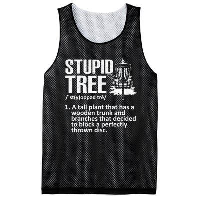 Disc Golf Funny Stupid Tree Disc Golf Player Team Mesh Reversible Basketball Jersey Tank