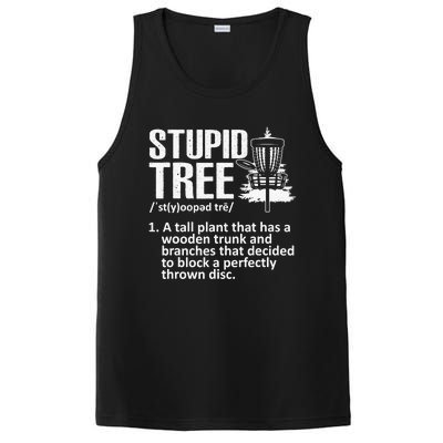 Disc Golf Funny Stupid Tree Disc Golf Player Team PosiCharge Competitor Tank