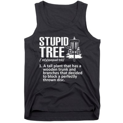 Disc Golf Funny Stupid Tree Disc Golf Player Team Tank Top