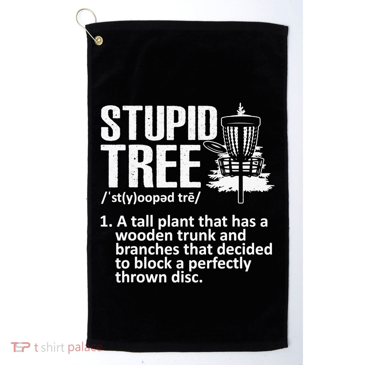 Disc Golf Funny Stupid Tree Disc Golf Player Team Golf Towel