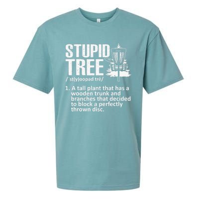 Disc Golf Funny Stupid Tree Disc Golf Player Team Sueded Cloud Jersey T-Shirt