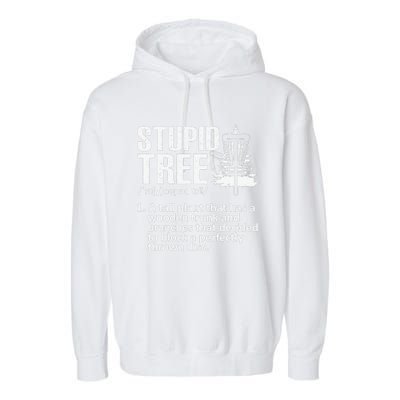 Disc Golf Funny Stupid Tree Disc Golf Player Team Garment-Dyed Fleece Hoodie