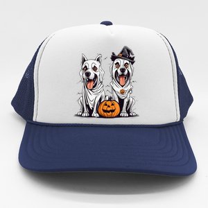 Dog Ghost Funny Halloween Mummy Dog Lover Matching Family Trucker Hat