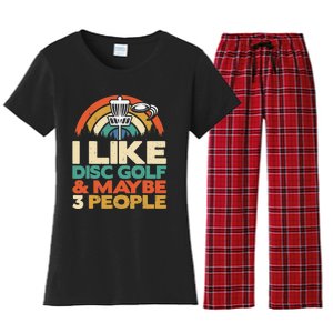 Disc Golf Funny Disc Jokey Frisbee Golf Funny Disc Golf Women's Flannel Pajama Set