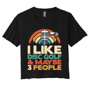 Disc Golf Funny Disc Jokey Frisbee Golf Funny Disc Golf Women's Crop Top Tee