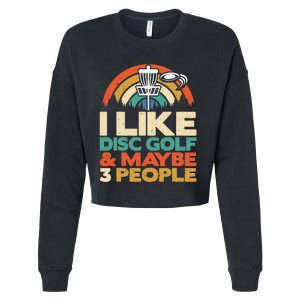 Disc Golf Funny Disc Jokey Frisbee Golf Funny Disc Golf Cropped Pullover Crew