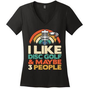 Disc Golf Funny Disc Jokey Frisbee Golf Funny Disc Golf Women's V-Neck T-Shirt