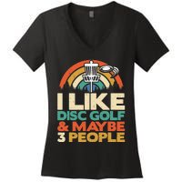 Disc Golf Funny Disc Jokey Frisbee Golf Funny Disc Golf Women's V-Neck T-Shirt