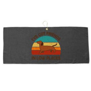 Dachshund Got Friends Low Places Funny WeinerDog Gift Large Microfiber Waffle Golf Towel