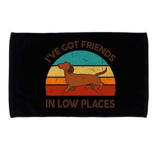 Dachshund Got Friends Low Places Funny WeinerDog Gift Microfiber Hand Towel