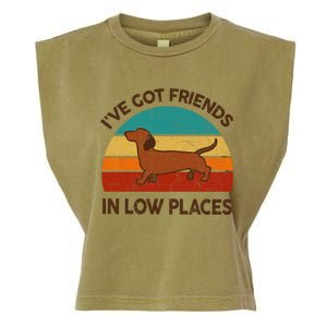 Dachshund Got Friends Low Places Funny WeinerDog Gift Garment-Dyed Women's Muscle Tee