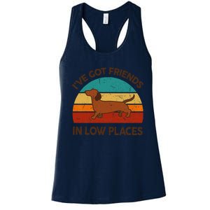 Dachshund Got Friends Low Places Funny WeinerDog Gift Women's Racerback Tank