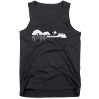 Disc Golf Flying Disc Cool Disc Golf Sunset Guitar Tank Top