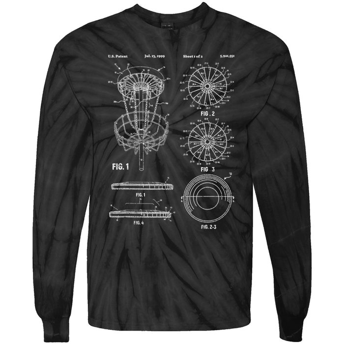 Disc Golf Funny Frisbee Player Disc Golfer Basket Tie-Dye Long Sleeve Shirt