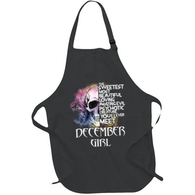 December Girl Funny Birthday Skull Woman Apron