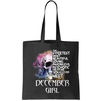 December Girl Funny Birthday Skull Woman Bag