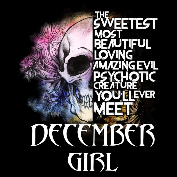 December Girl Funny Birthday Skull Woman Baby Bodysuit
