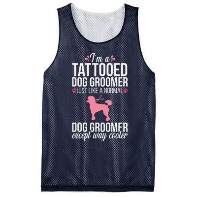 Dog Groomer Funny Tattooed Pet Grooming Puppy Care Mesh Reversible Basketball Jersey Tank