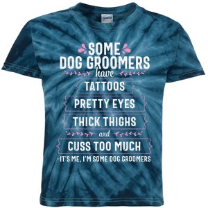 Dog Groomer Funny Thick Thighs Pet Grooming Puppy Care Gift Kids Tie-Dye T-Shirt