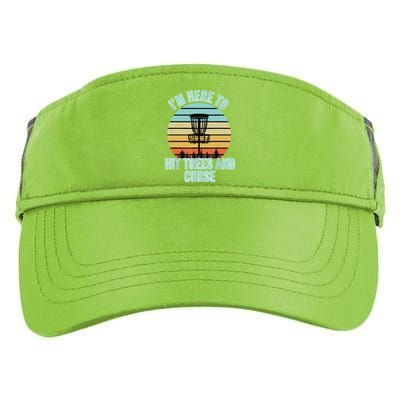 Disc Golf Funny Hit Trees And Curse Retro Disc Golf Gi T Adult Drive Performance Visor