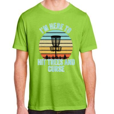 Disc Golf Funny Hit Trees And Curse Retro Disc Golf Gi T Adult ChromaSoft Performance T-Shirt