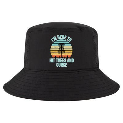 Disc Golf Funny Hit Trees And Curse Retro Disc Golf Gi T Cool Comfort Performance Bucket Hat