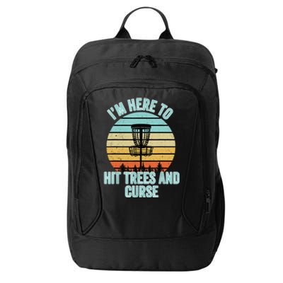 Disc Golf Funny Hit Trees And Curse Retro Disc Golf Gi T City Backpack