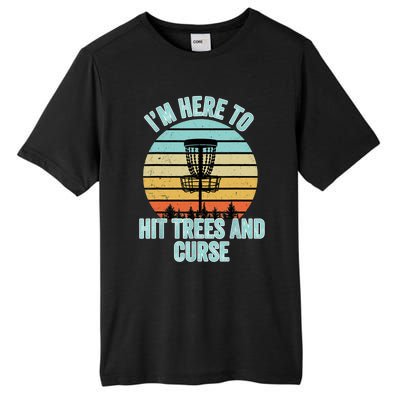 Disc Golf Funny Hit Trees And Curse Retro Disc Golf Gi T Tall Fusion ChromaSoft Performance T-Shirt