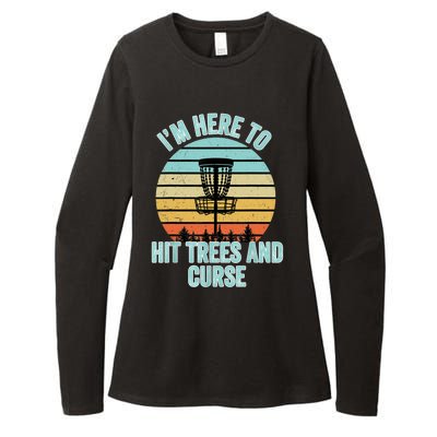 Disc Golf Funny Hit Trees And Curse Retro Disc Golf Gi T Womens CVC Long Sleeve Shirt