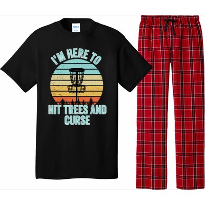 Disc Golf Funny Hit Trees And Curse Retro Disc Golf Gi T Pajama Set