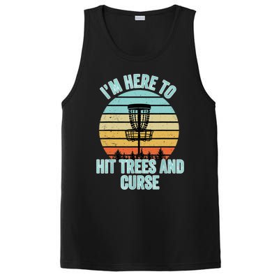 Disc Golf Funny Hit Trees And Curse Retro Disc Golf Gi T PosiCharge Competitor Tank