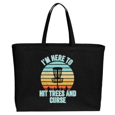 Disc Golf Funny Hit Trees And Curse Retro Disc Golf Gi T Cotton Canvas Jumbo Tote