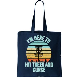 Disc Golf Funny Hit Trees And Curse Retro Disc Golf Gi T Tote Bag